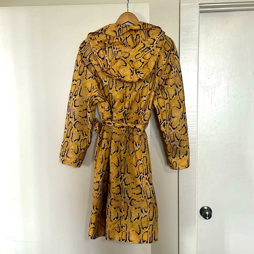 Frame Python Print Trench Coat Jacket Overcoat Ra… - image 4